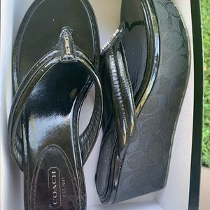 Black Coach Wedges Size 8